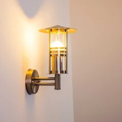 Applique Exterieure Forli Acier Inoxydable, Transparent, 1 Lumiere