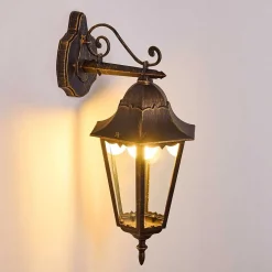 Applique Exterieure Hongkong Brun Dore, 1 Lumiere