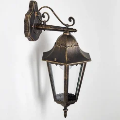 Applique Exterieure Hongkong Brun Dore, 1 Lumiere