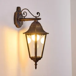 Applique Exterieure Hongkong Brun Dore, 1 Lumiere