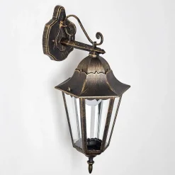 Applique Exterieure Hongkong Brun Dore, 1 Lumiere