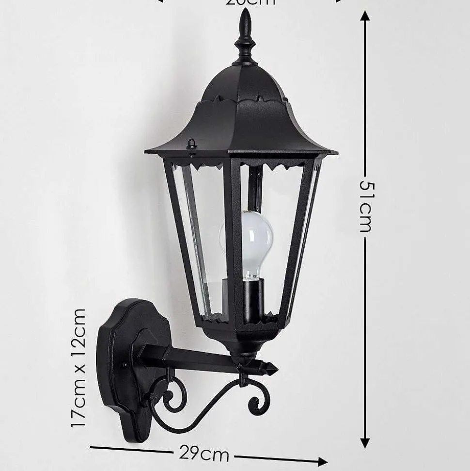 Applique Exterieure Hongkong Noir, 1 Lumiere