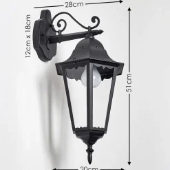 Applique Exterieure Hongkong Noir, 1 Lumiere