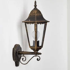 Applique Exterieure Hongkong Brun Dore, 1 Lumiere