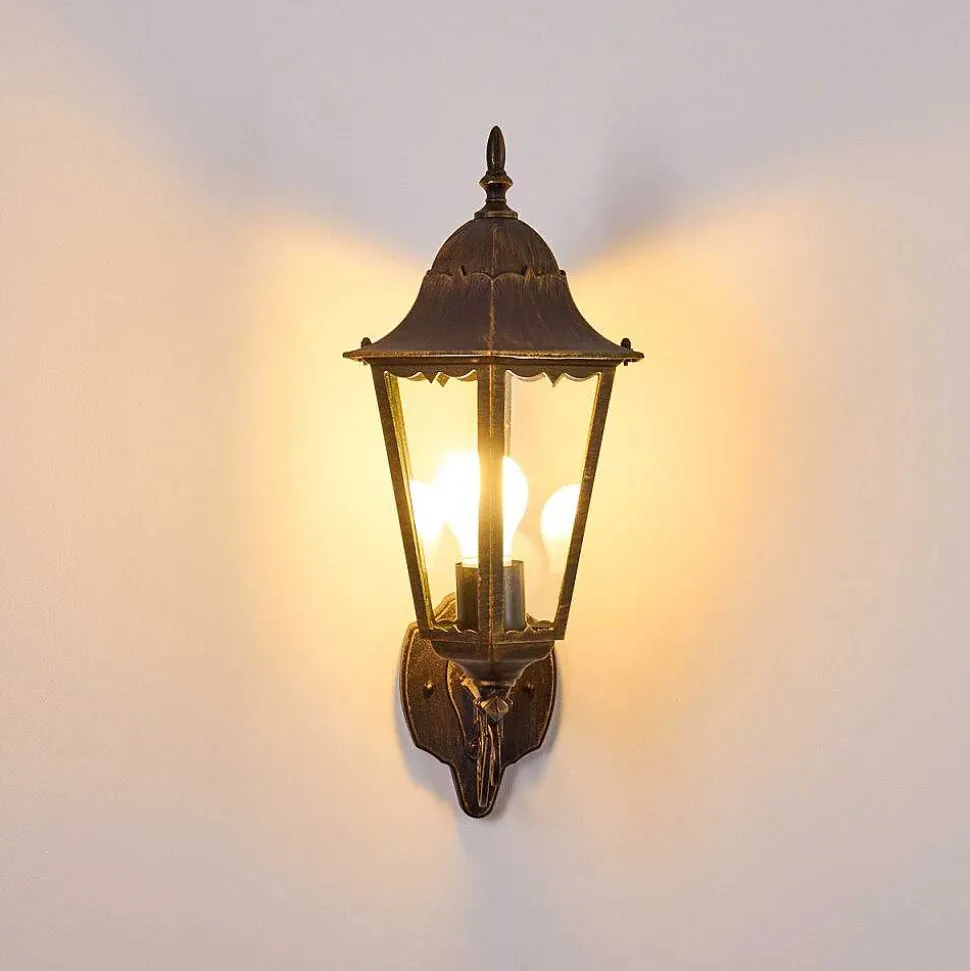 Applique Exterieure Hongkong Brun Dore, 1 Lumiere