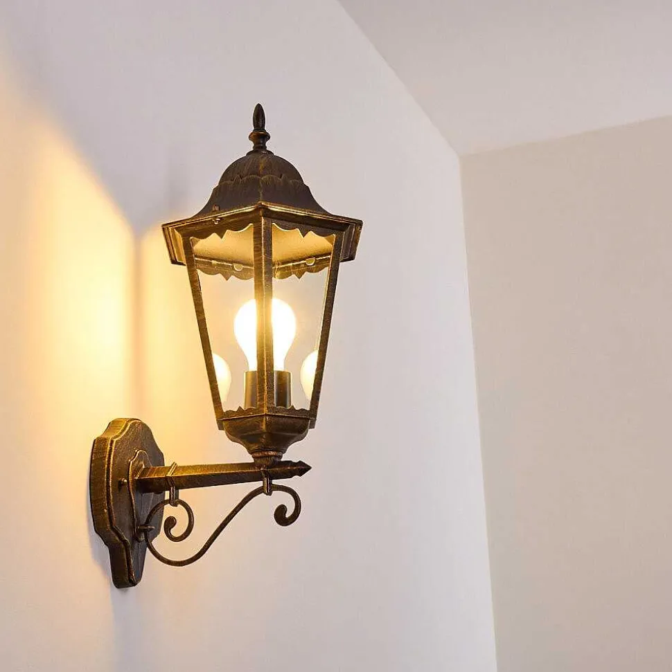 Applique Exterieure Hongkong Brun Dore, 1 Lumiere