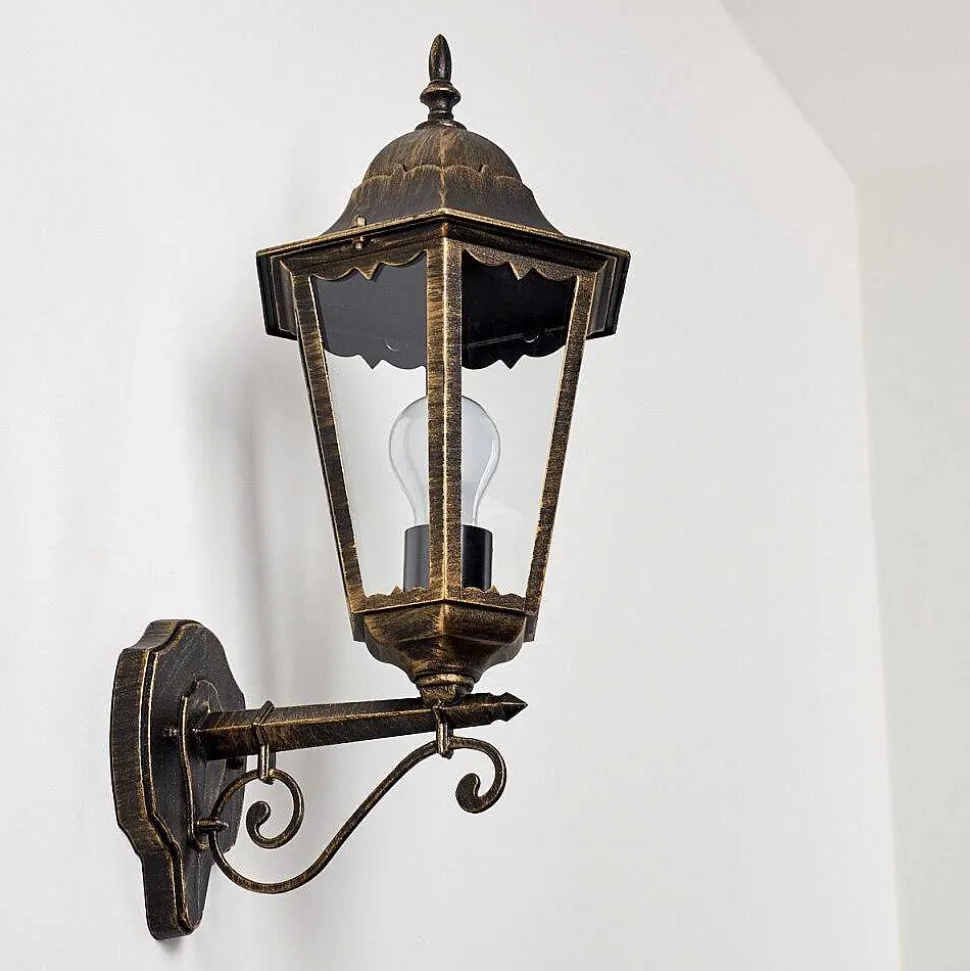 Applique Exterieure Hongkong Brun Dore, 1 Lumiere