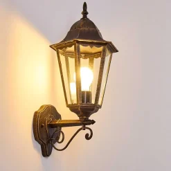 Applique Exterieure Hongkong Brun Dore, 1 Lumiere