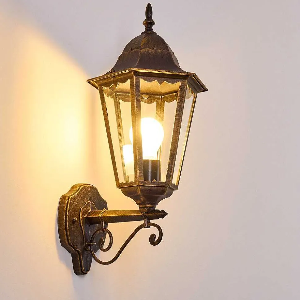 Applique Exterieure Hongkong Brun Dore, 1 Lumiere