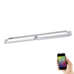 Applique Murale / Plafonnier Paul Neuhaus Q-Matteo Led Aluminium, 2 Lumieres, Telecommandes