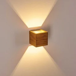 Applique Murale Adak Led Bois Fonce, 1 Lumiere