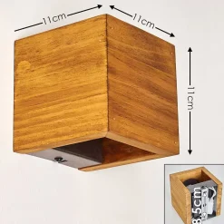 Applique Murale Adak Led Bois Fonce, 1 Lumiere