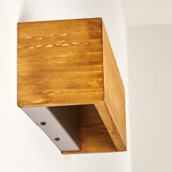 Applique Murale Adak Led Bois Fonce, 1 Lumiere