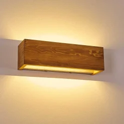 Applique Murale Adak Led Bois Fonce, 1 Lumiere