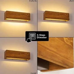 Applique Murale Adak Led Bois Fonce, 1 Lumiere