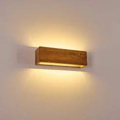 Applique Murale Adak Led Bois Fonce, 1 Lumiere
