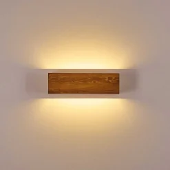 Applique Murale Adak Led Bois Fonce, 1 Lumiere