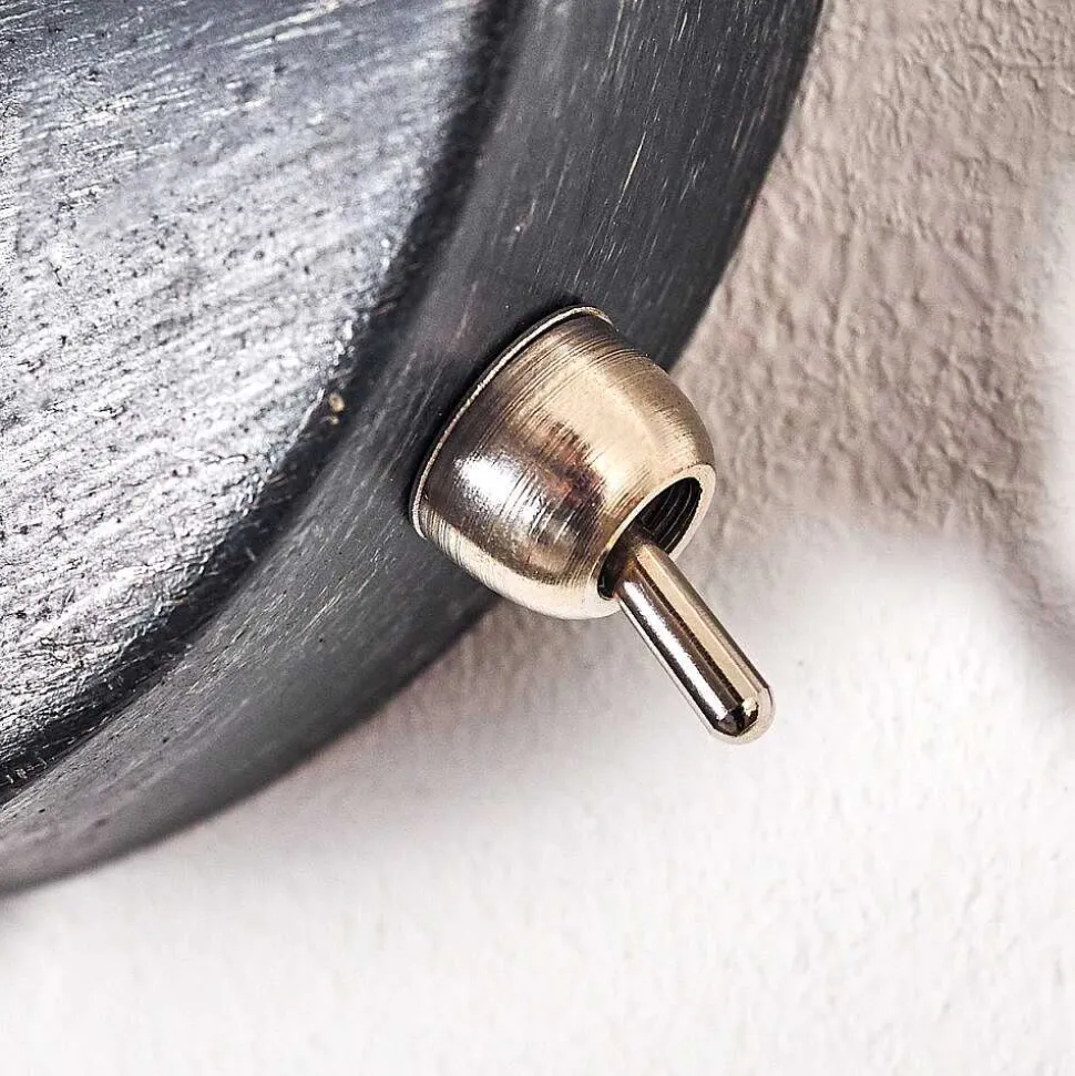 Applique Murale Adelboden Bois Fonce, Noir, 1 Lumiere