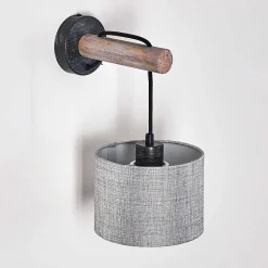 Applique Murale Adelboden Bois Fonce, Noir, 1 Lumiere