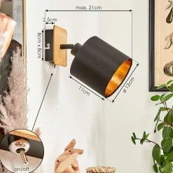 Applique Murale Alsen Ecru, Noir, 1 Lumiere