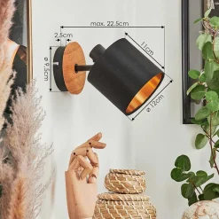 Applique Murale Alsen Ecru, Noir, 1 Lumiere