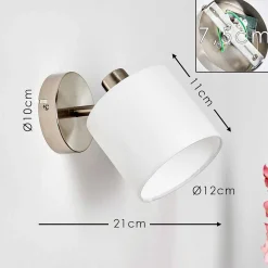 Applique Murale Alsen Nickel Mat, 1 Lumiere