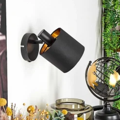 Applique Murale Alsen Noir, 1 Lumiere