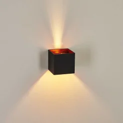 Applique Murale Badajoz Cuivre, Noir, 1 Lumiere