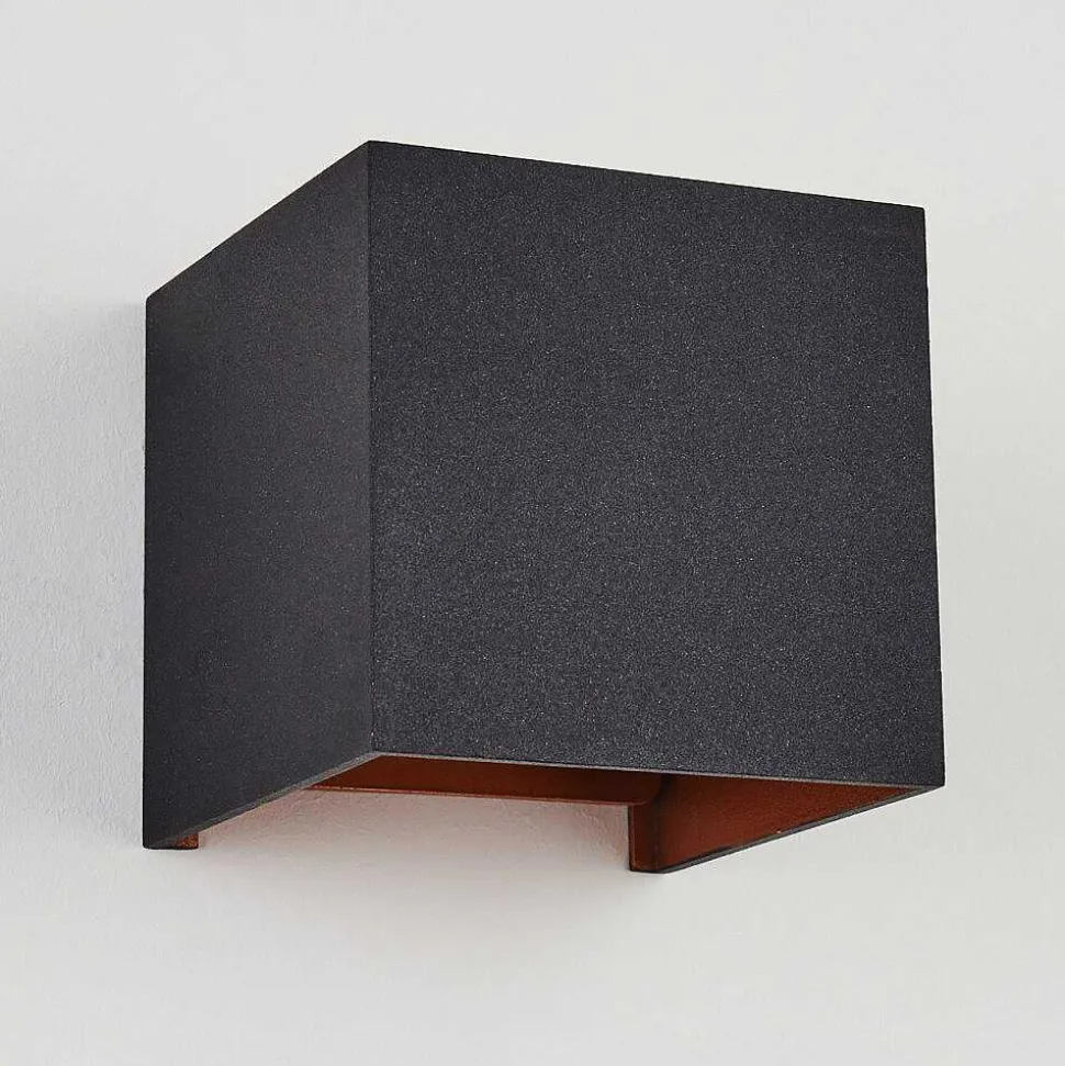 Applique Murale Badajoz Cuivre, Noir, 1 Lumiere