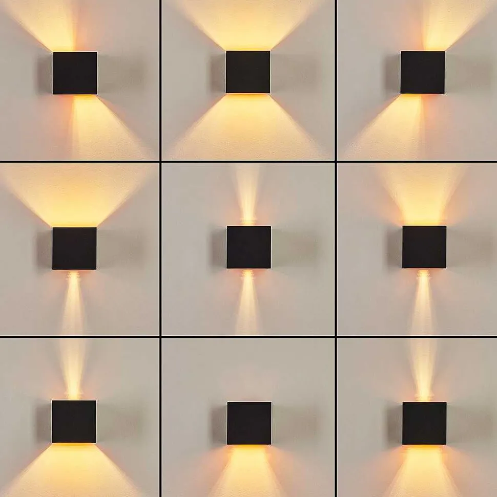 Applique Murale Badajoz Cuivre, Noir, 1 Lumiere