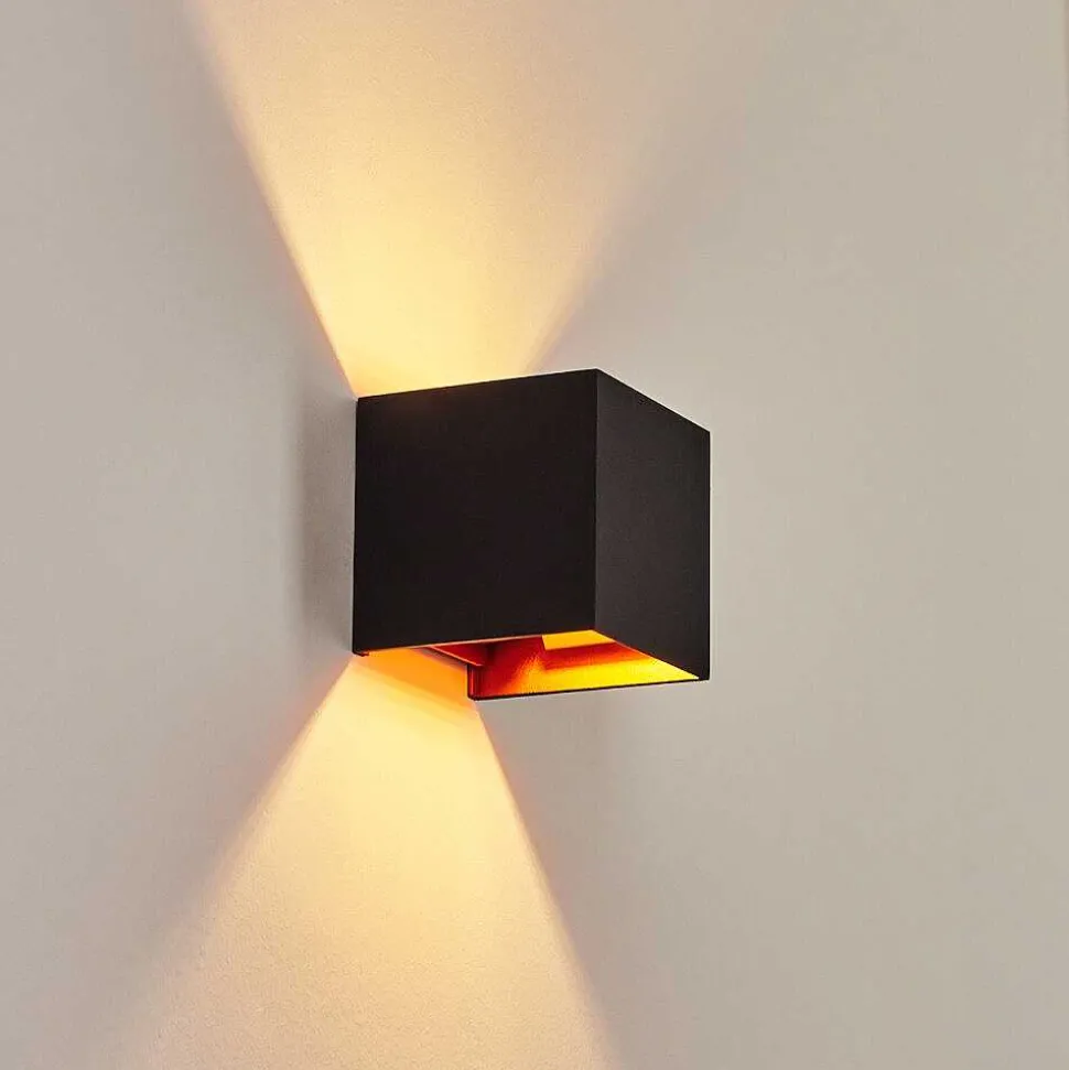 Applique Murale Badajoz Cuivre, Noir, 1 Lumiere