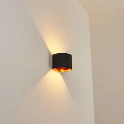 Applique Murale Badajoz Cuivre, Noir, 1 Lumiere