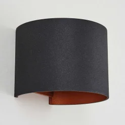 Applique Murale Badajoz Cuivre, Noir, 1 Lumiere