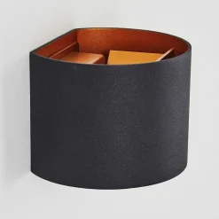 Applique Murale Badajoz Cuivre, Noir, 1 Lumiere