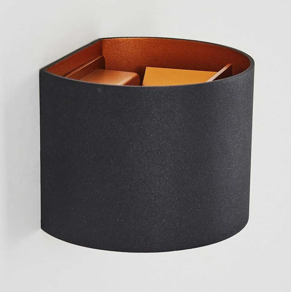 Applique Murale Badajoz Cuivre, Noir, 1 Lumiere