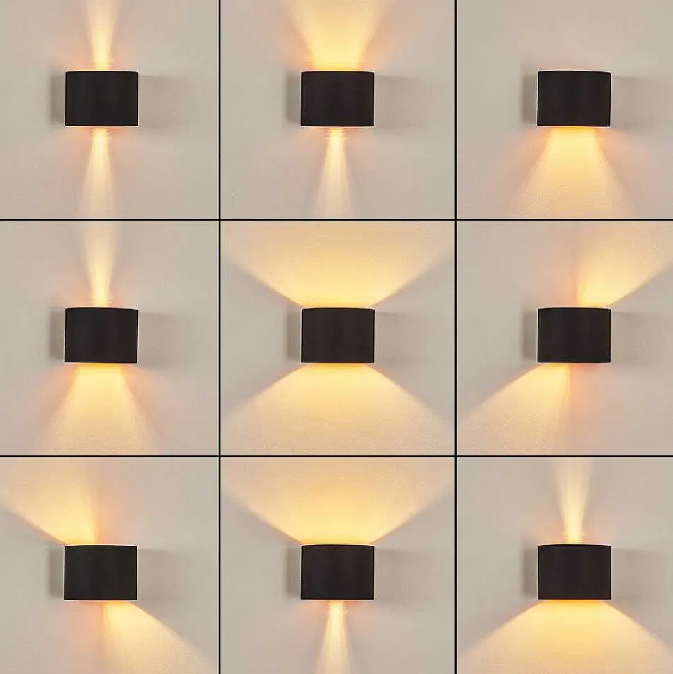 Applique Murale Badajoz Cuivre, Noir, 1 Lumiere