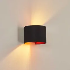 Applique Murale Badajoz Cuivre, Noir, 1 Lumiere