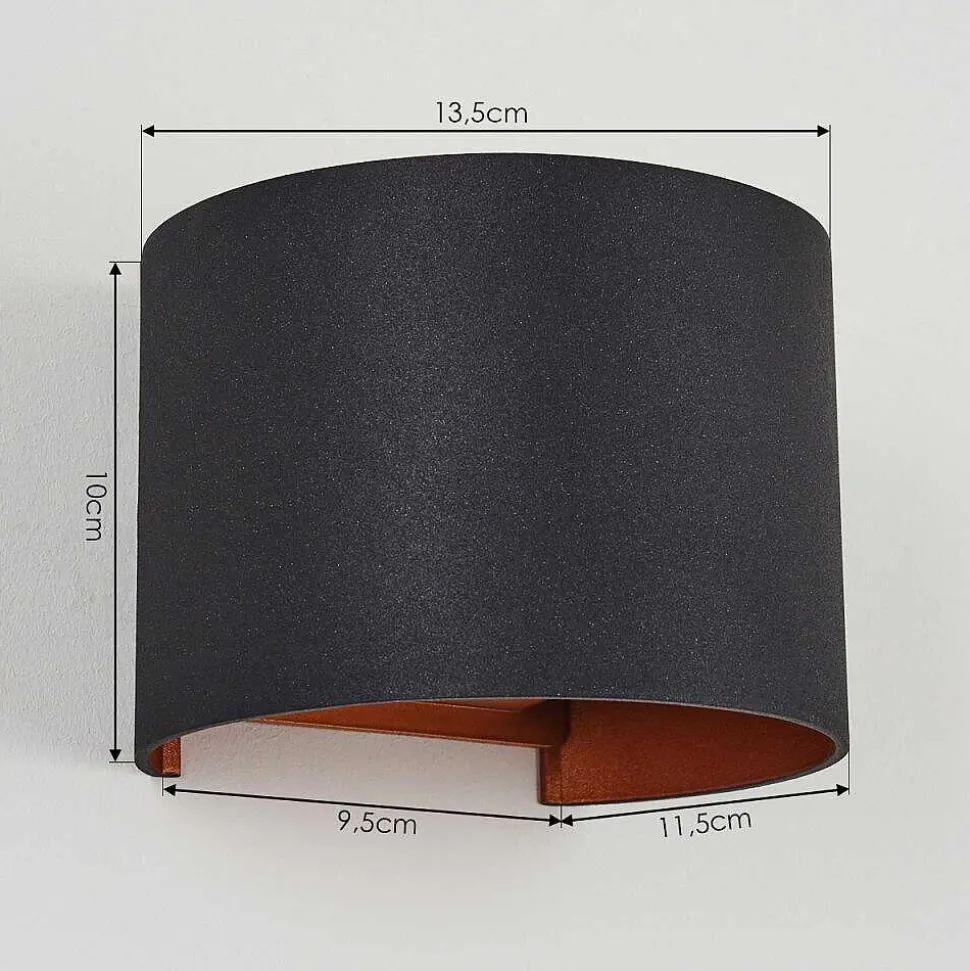 Applique Murale Badajoz Cuivre, Noir, 1 Lumiere