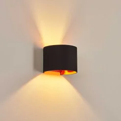 Applique Murale Badajoz Cuivre, Noir, 1 Lumiere