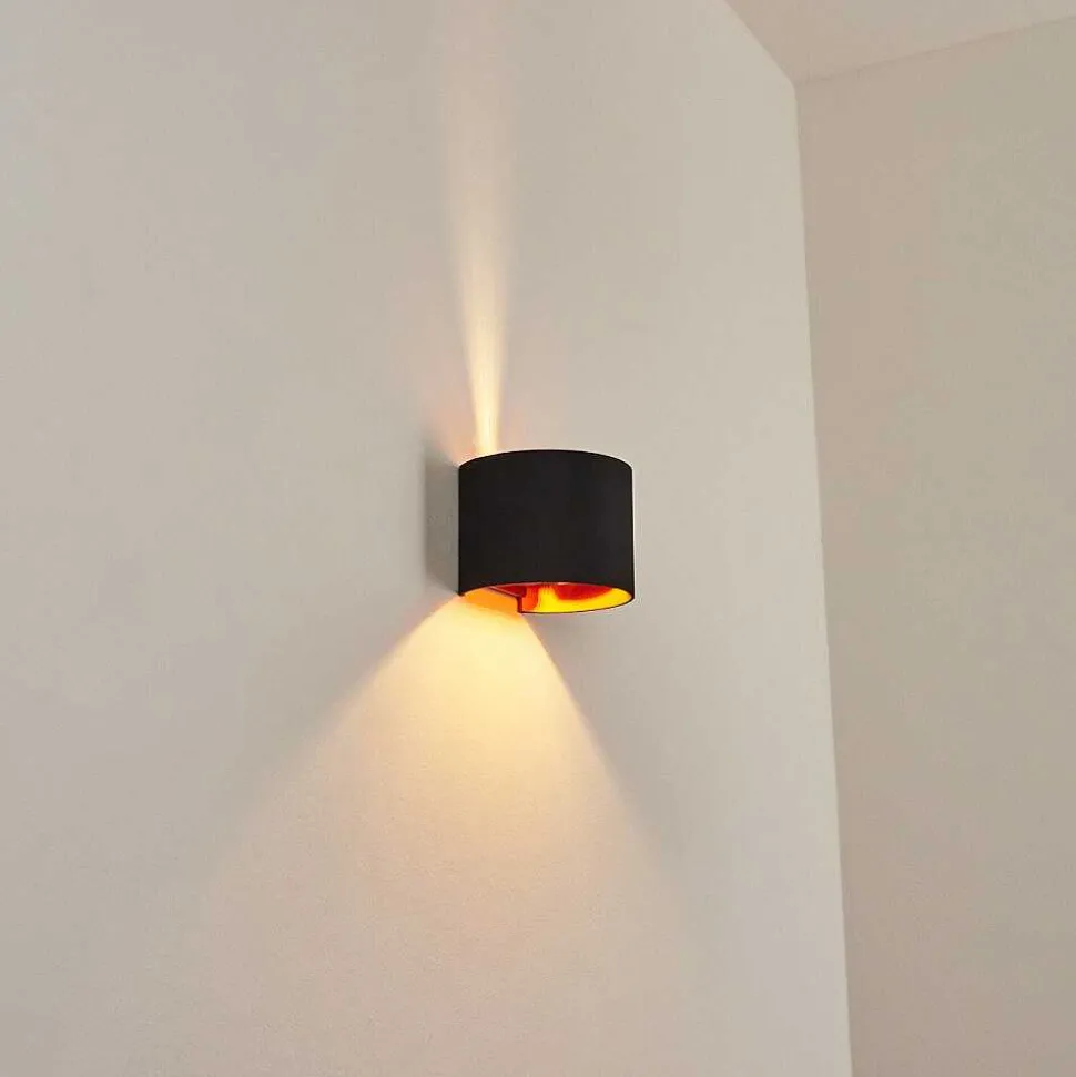 Applique Murale Badajoz Cuivre, Noir, 1 Lumiere