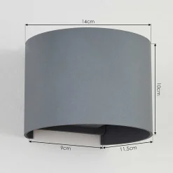 Applique Murale Badajoz Gris, 1 Lumiere