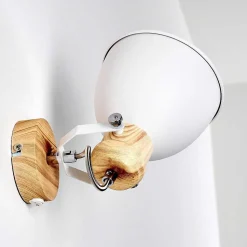 Applique Murale Banjul Bois Clair, Blanc, 1 Lumiere