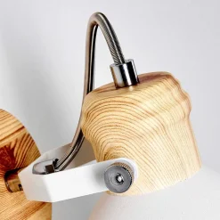 Applique Murale Banjul Bois Clair, Blanc, 1 Lumiere