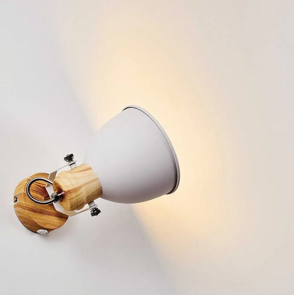 Applique Murale Banjul Bois Clair, Blanc, 1 Lumiere