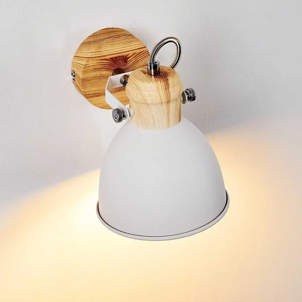 Applique Murale Banjul Bois Clair, Blanc, 1 Lumiere