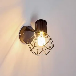 Applique Murale Bardhaman Noir, 1 Lumiere