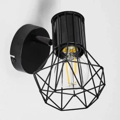 Applique Murale Bardhaman Noir, 1 Lumiere