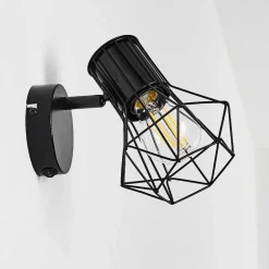 Applique Murale Bardhaman Noir, 1 Lumiere