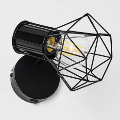 Applique Murale Bardhaman Noir, 1 Lumiere