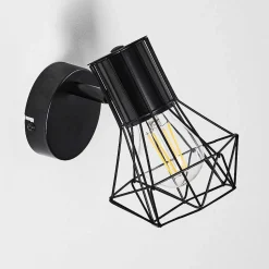 Applique Murale Bardhaman Noir, 1 Lumiere